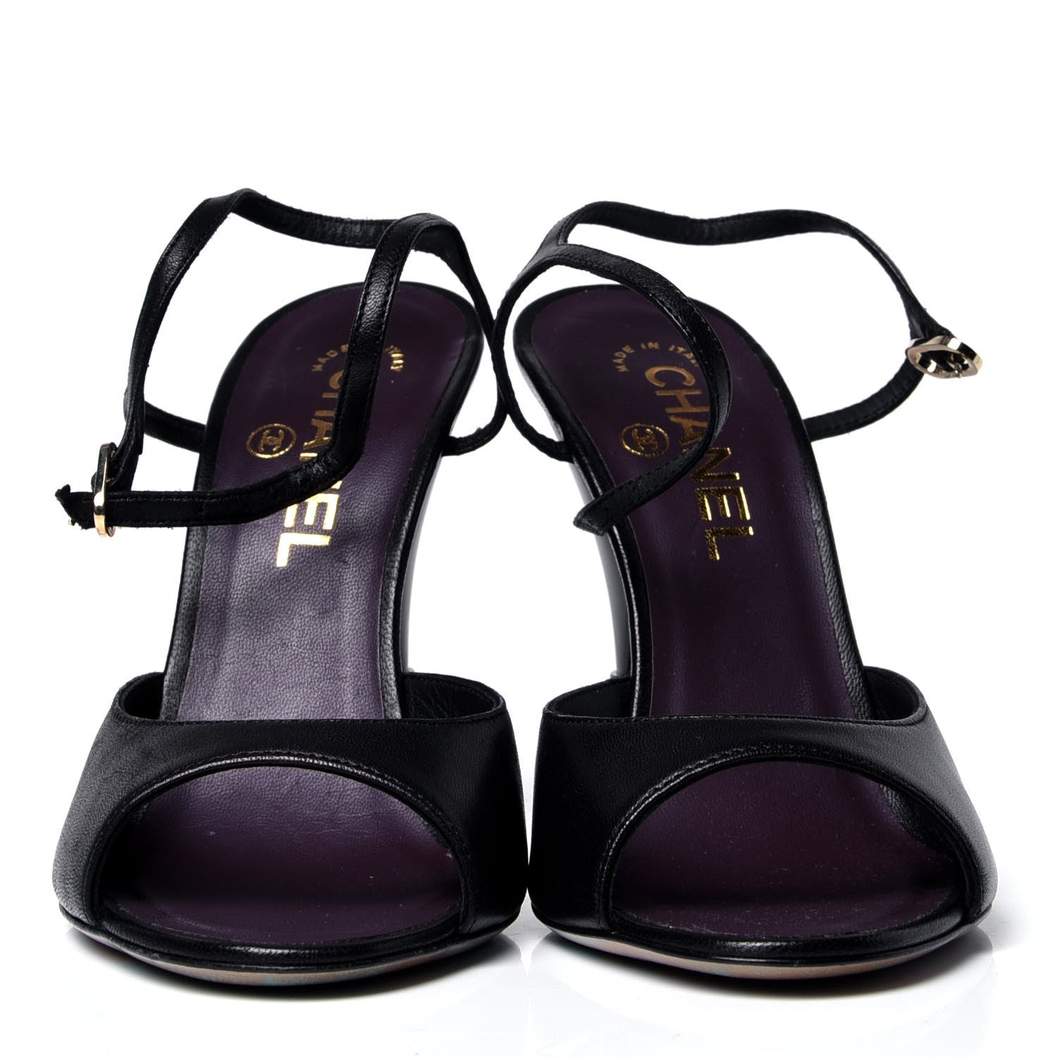 Chanel Lambskin Patent CC Light Bulb Heels 36 Black 2 of 6