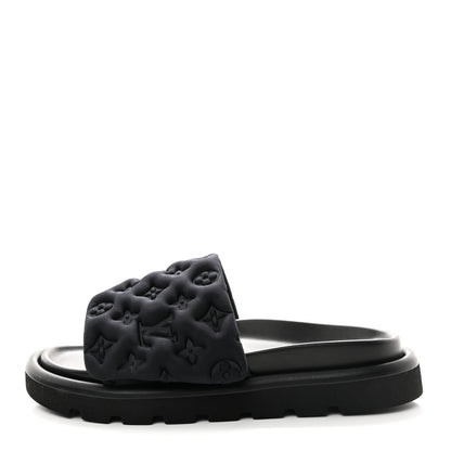 Louis Vuitton Technical Fabric Embossed Monogram Pool Pillow Comfort Mules 41 Black 1 of 8