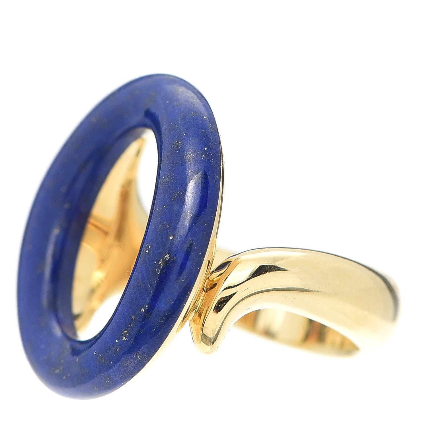 Tiffany 18K Yellow Gold Lapis Lazuli Elsa Peretti Sevillana Ring 54 6.75 3 of 5