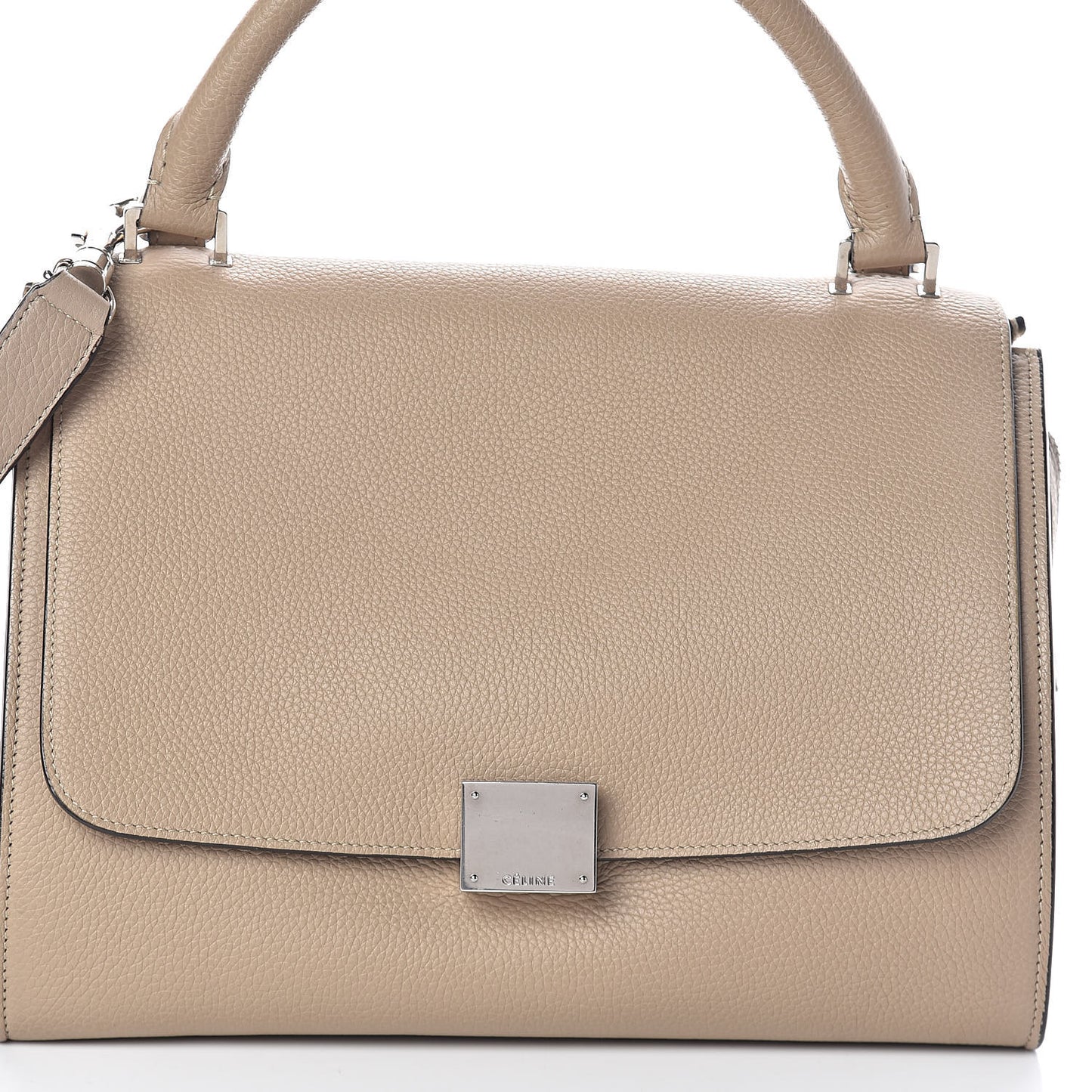 Drummed Calfskin Suede Small Trapeze Dune