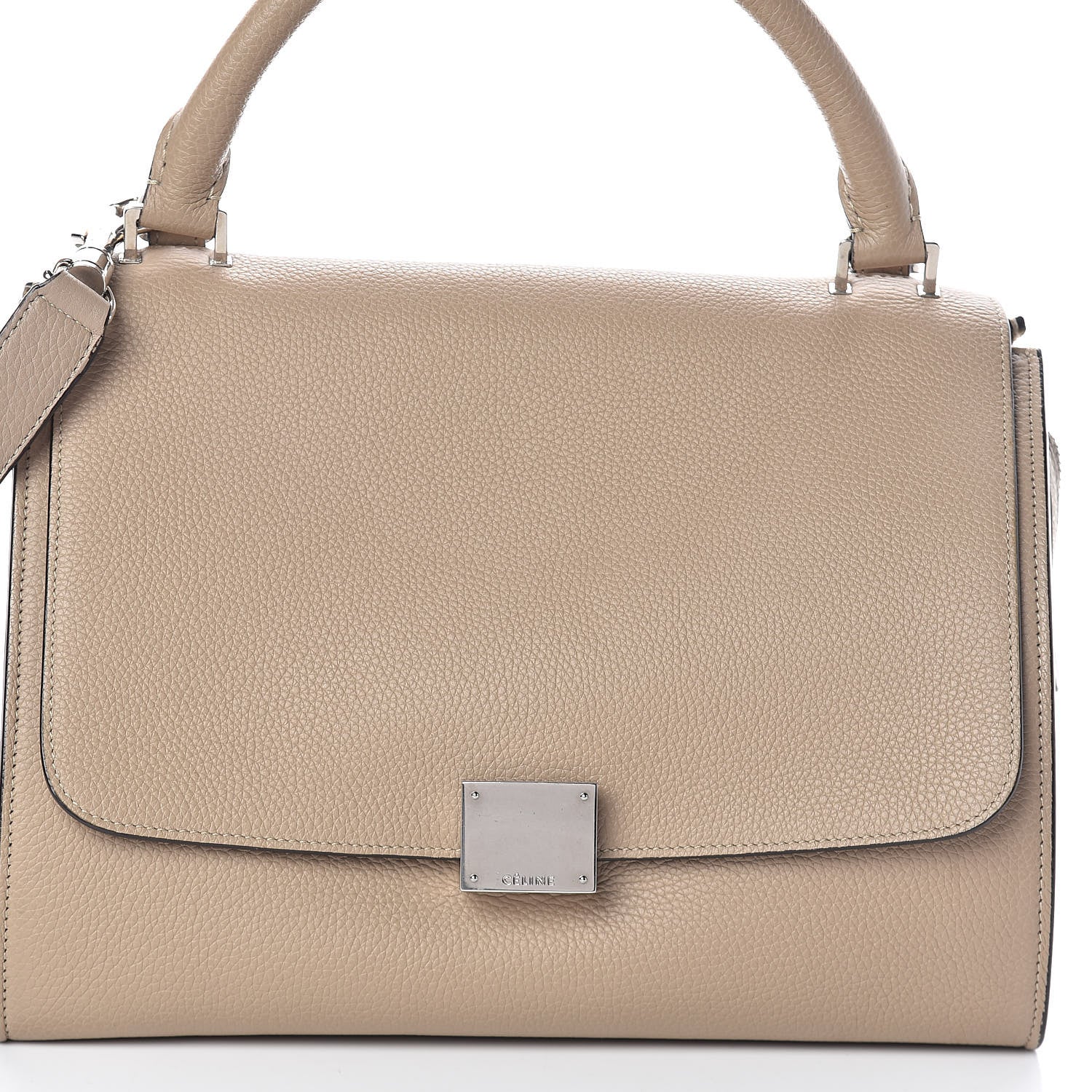 Celine Drummed Calfskin Suede Small Trapeze Dune 8 of 9