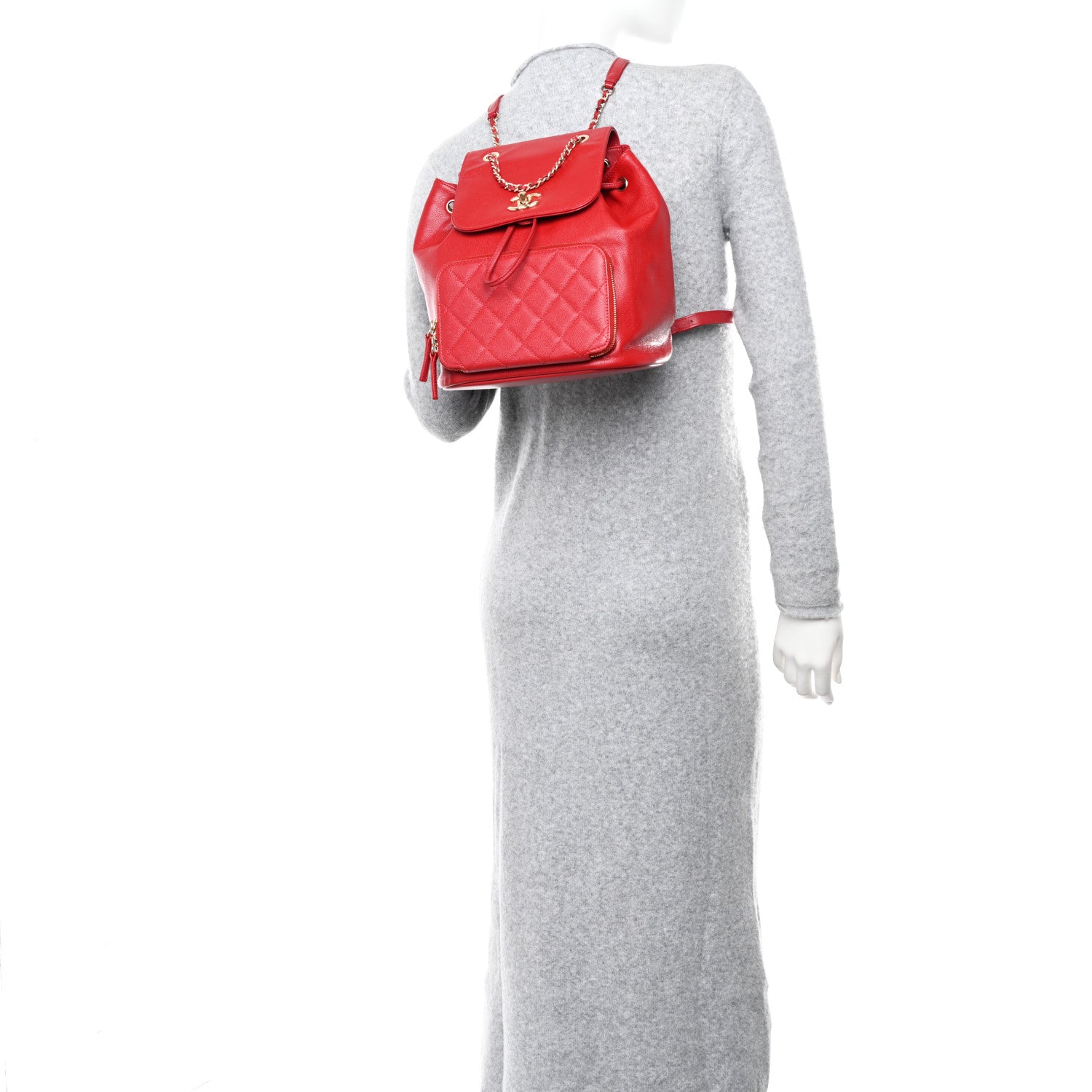 Chanel Caviar Quilted Business Affinity Backpack Dark Red 3 of 15