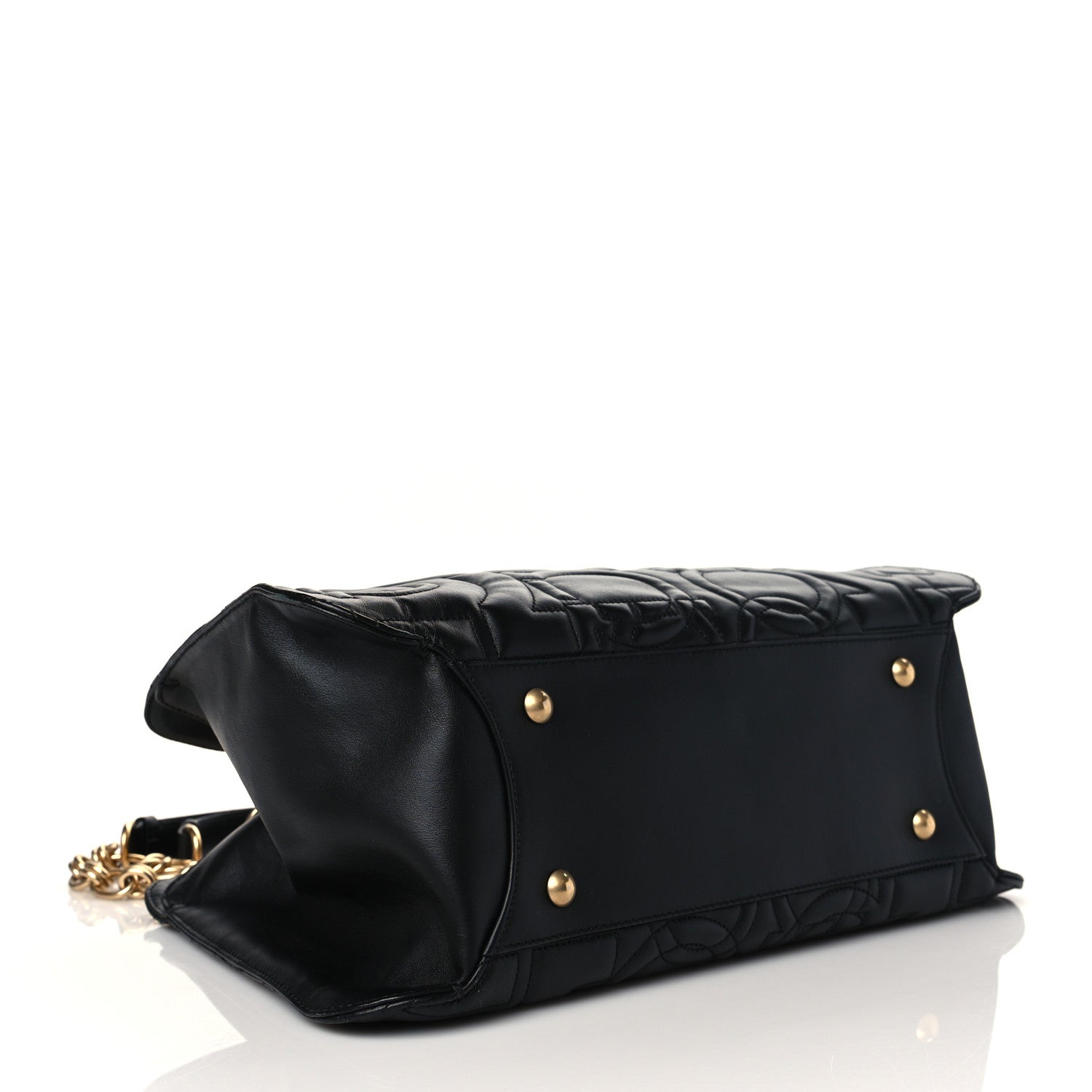 Salvatore Ferragamo Calfskin Quilted Gancini Shoulder Bag Black 4 of 9