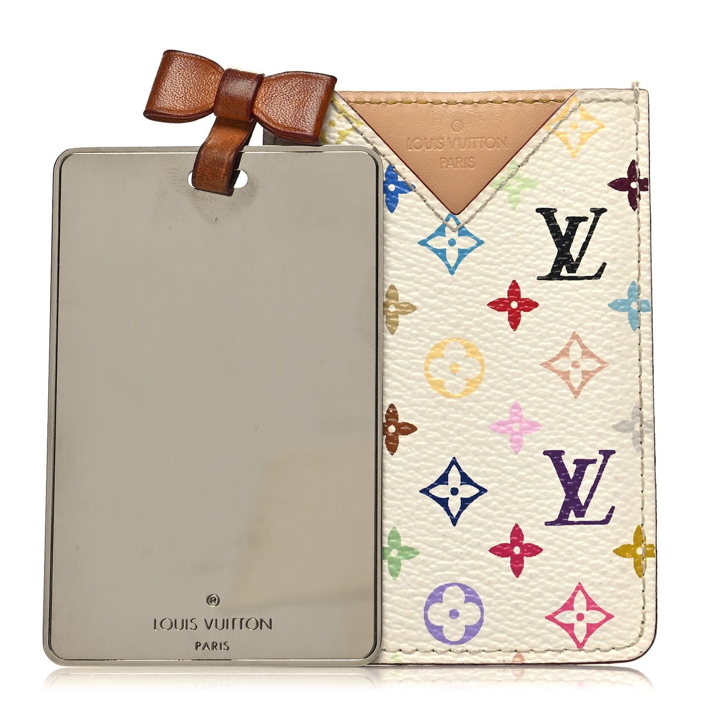Monogram Multicolor Mirror and Case Pouch White