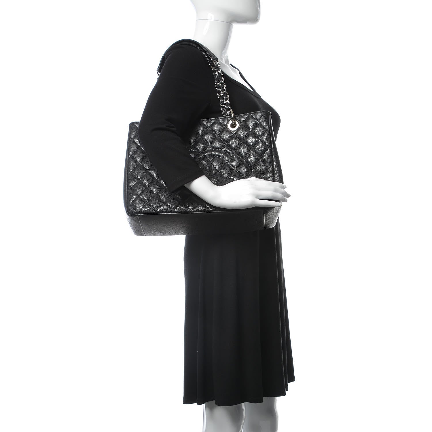 Chanel Caviar Quilted Grand Shopping Tote GST Black 2 of 8
