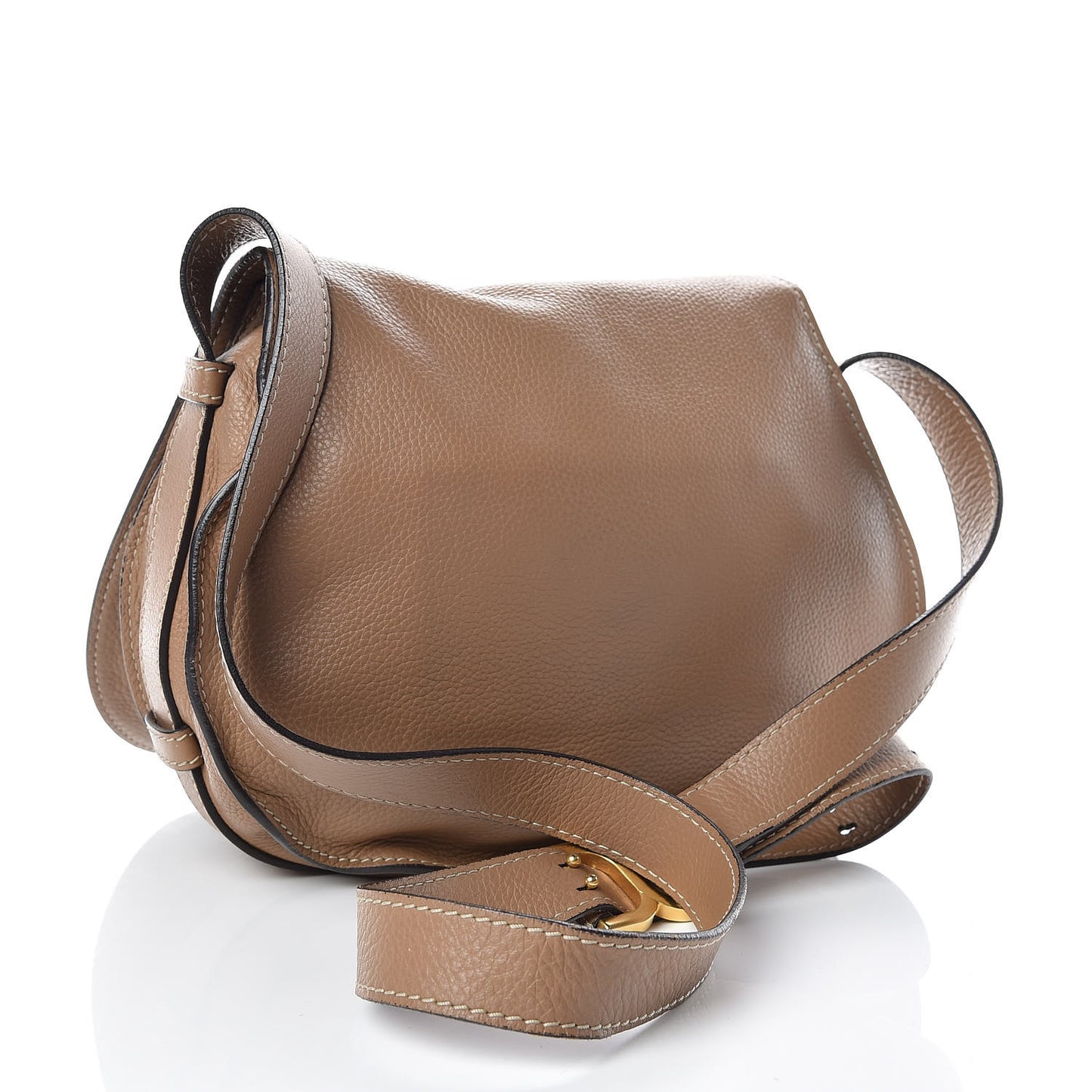 Calfskin Medium Marcie Round Crossbody Bag Nut