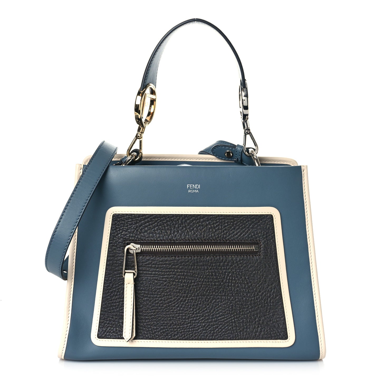 Vitello Century Normand F is Fendi Bi-Color Small Runaway Satchel Blue Notte Balena
