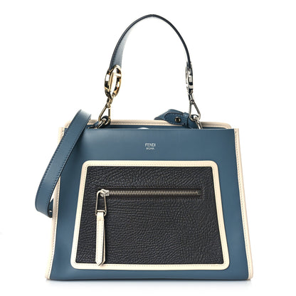 Fendi Vitello Century Normand F is Fendi Bi-Color Small Runaway Satchel Blue Notte Balena 1 of 8