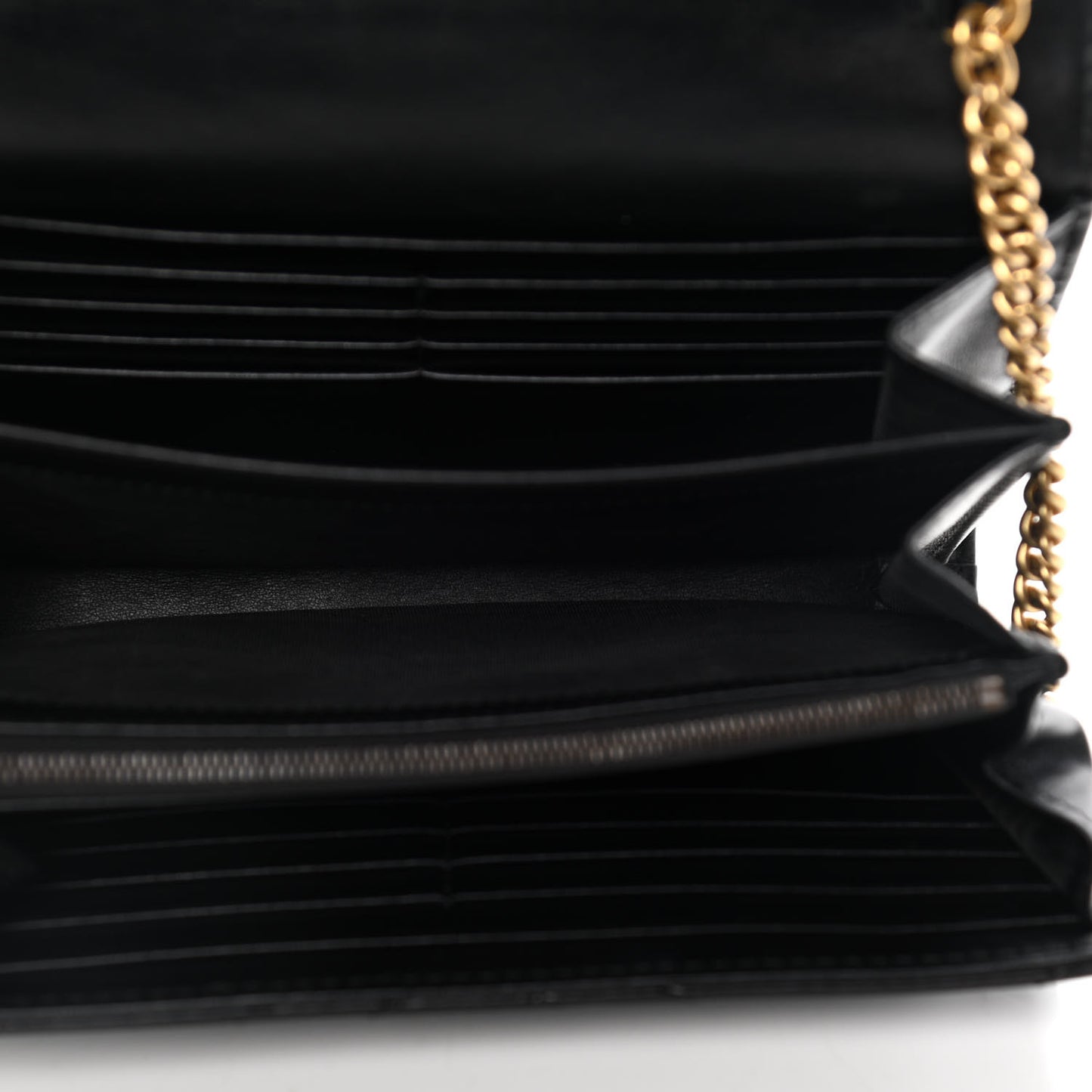 Calfskin Matelasse GG Marmont Chain Wallet Black