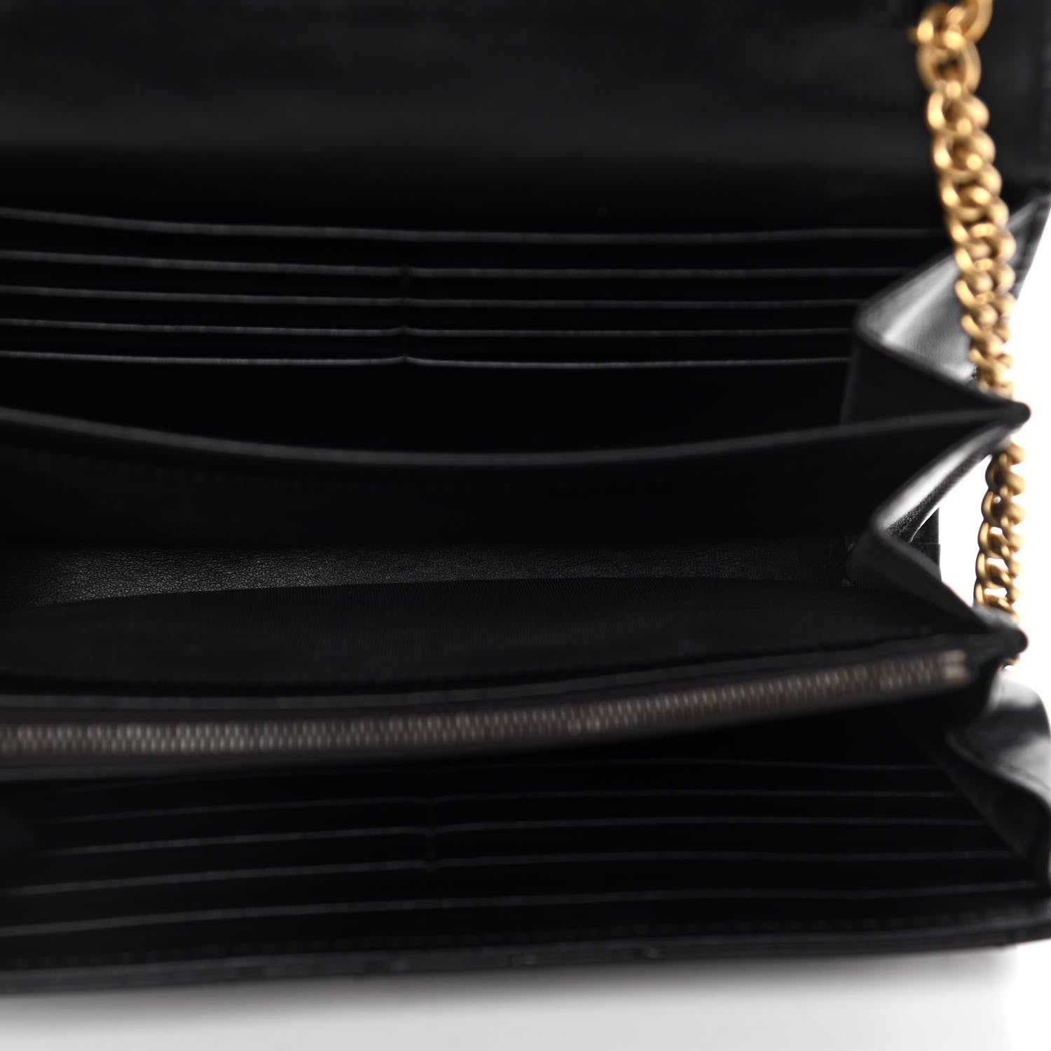 Gucci Calfskin Matelasse GG Marmont Chain Wallet Black 5 of 7
