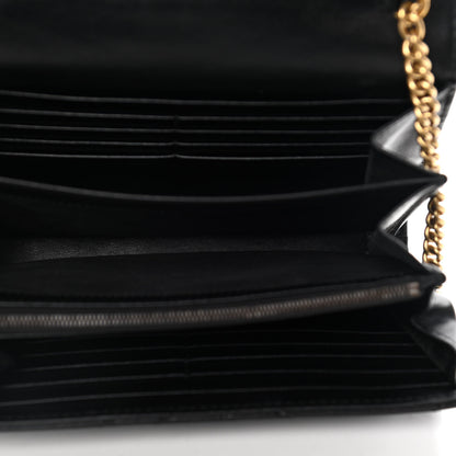 Gucci Calfskin Matelasse GG Marmont Chain Wallet Black 5 of 7