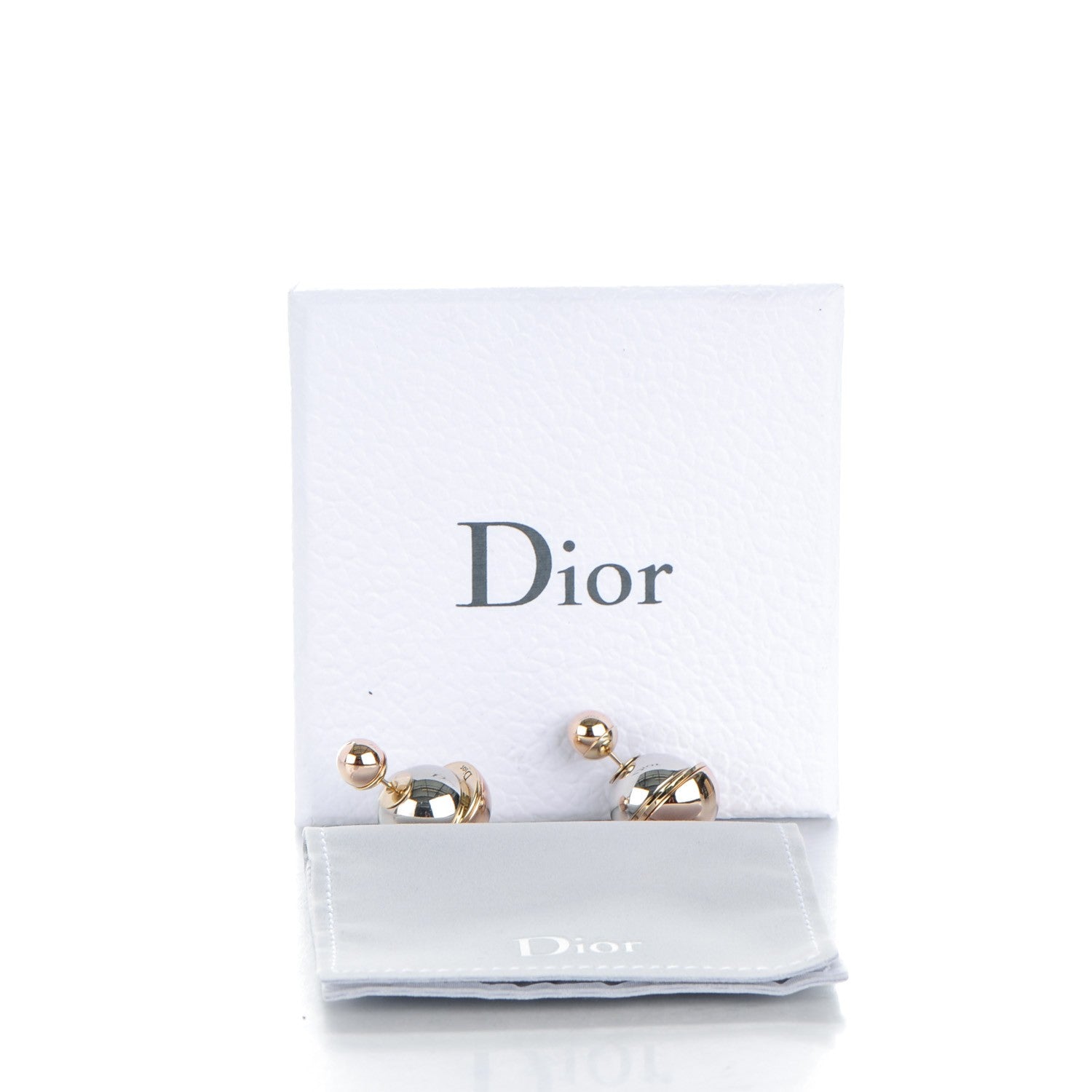 Christian Dior Mise En Dior Tribal Earrings Rose Gold Silver 5 of 5