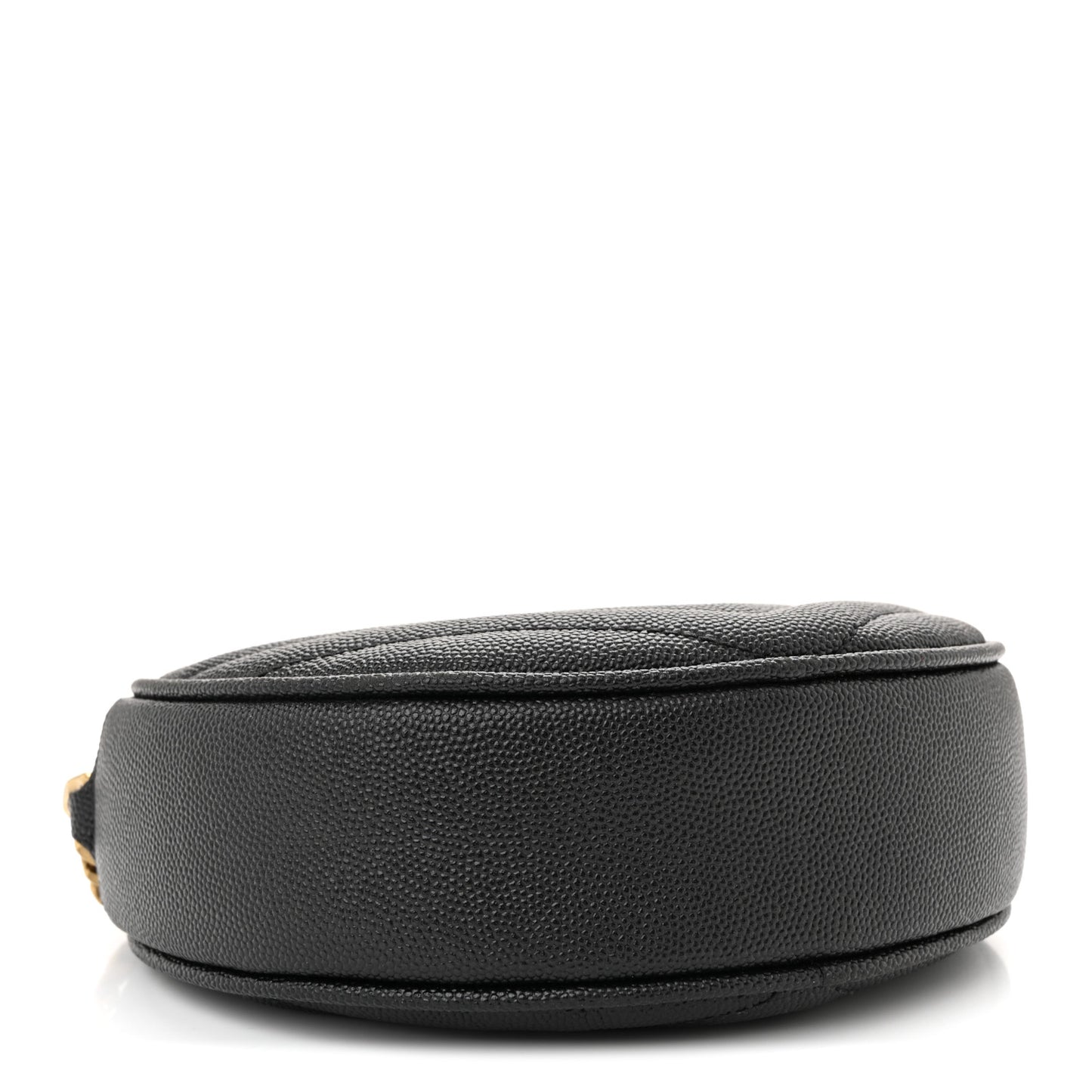Grain De Poudre Matelasse Chevron Quilted Round Vinyle Camera Bag Black