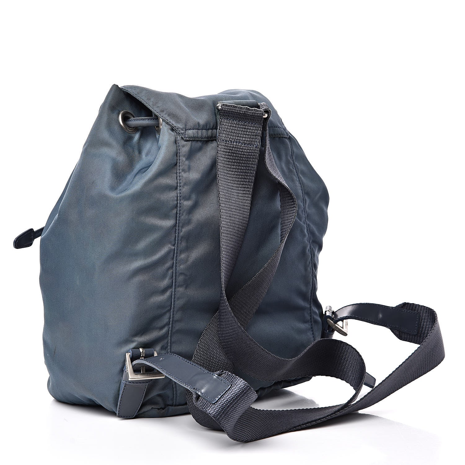 Prada Nylon Vela Cinch Backpack Blue 3 of 17