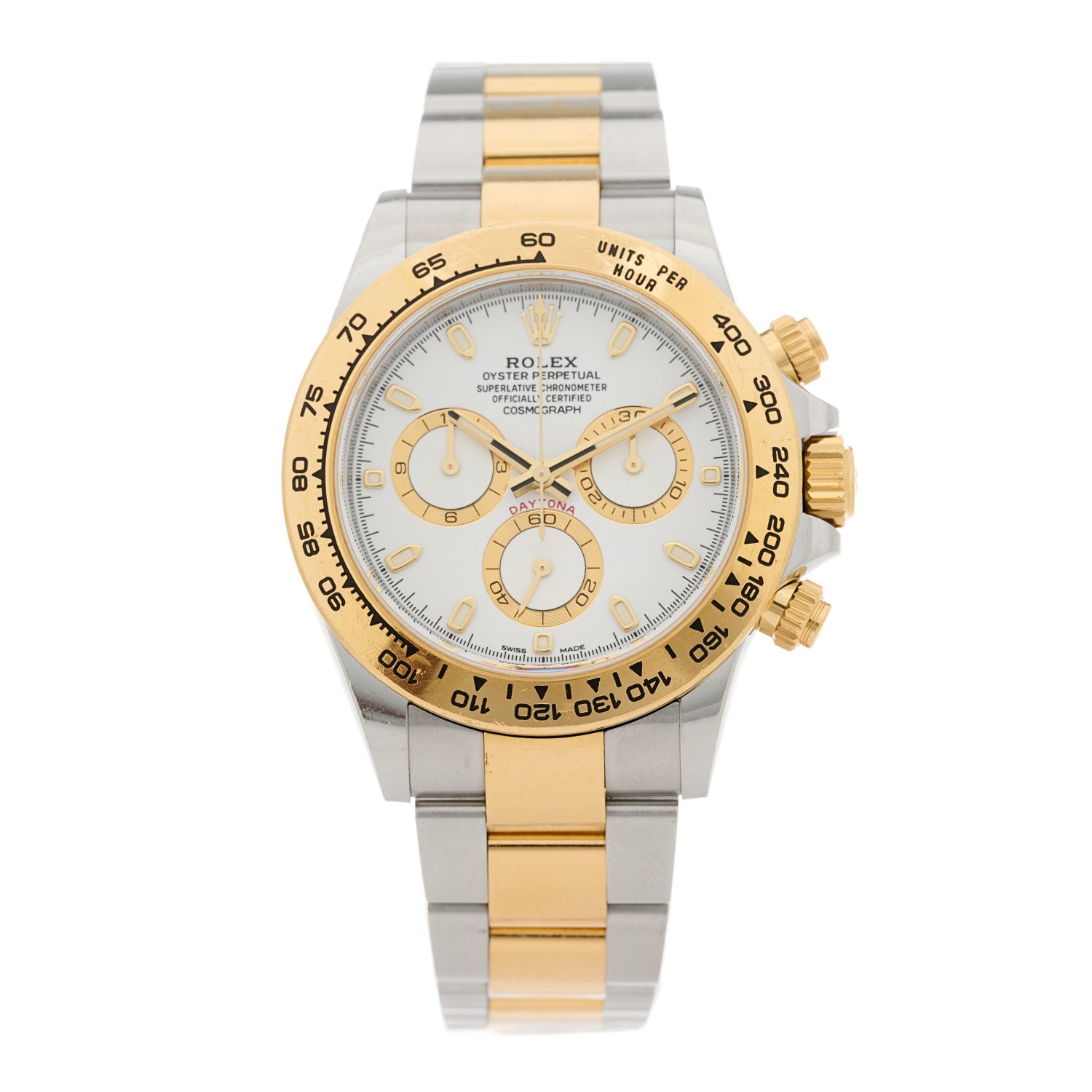 Rolex Stainless Steel 18K Yellow Gold 40mm Oyster Perpetual Cosmograph Daytona Watch White 116503 1 of 4