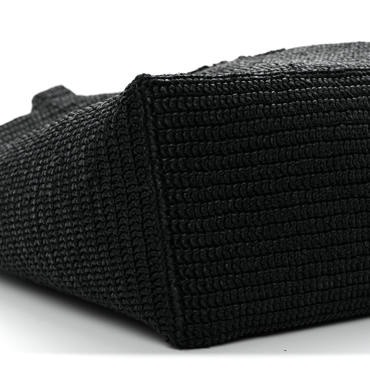 Raffia Wide Tote Black