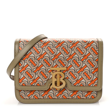 Burberry Calfskin Monogram Small TB Bag Bright Orange 1 of 10