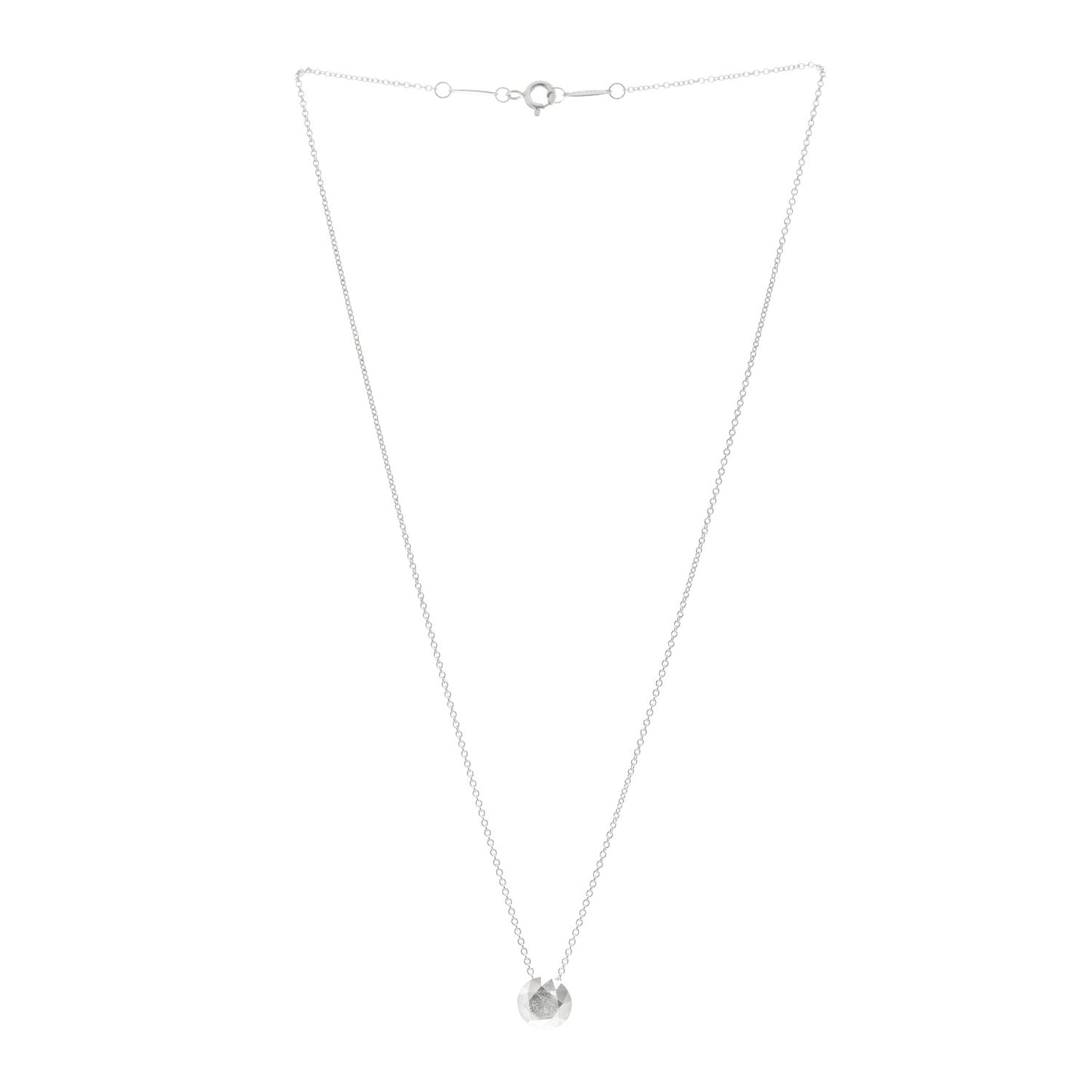 Sterling Silver Elsa Peretti Two Carat Faceted Pendant Necklace