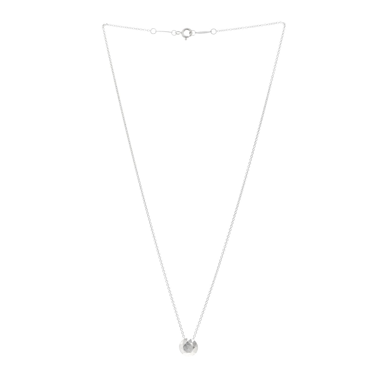 Tiffany Sterling Silver Elsa Peretti Two Carat Faceted Pendant Necklace 3 of 4