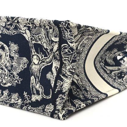 Christian Dior Canvas Embroidered Medium Toile De Jouy Reverse Book Tote Blue 9 of 9