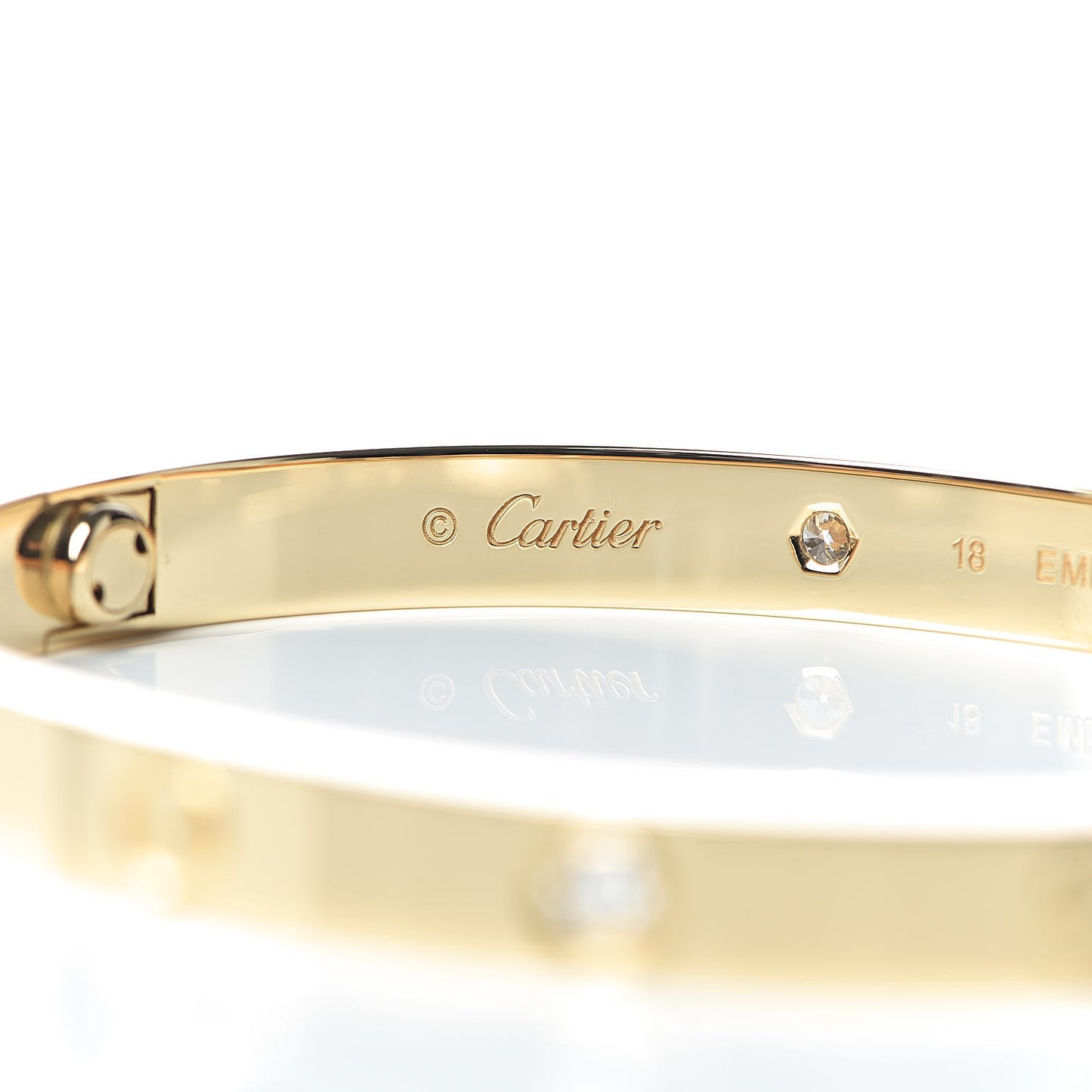18K Yellow Gold 4 Diamond LOVE Bracelet 18