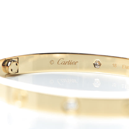 Cartier 18K Yellow Gold 4 Diamond LOVE Bracelet 18 6 of 8