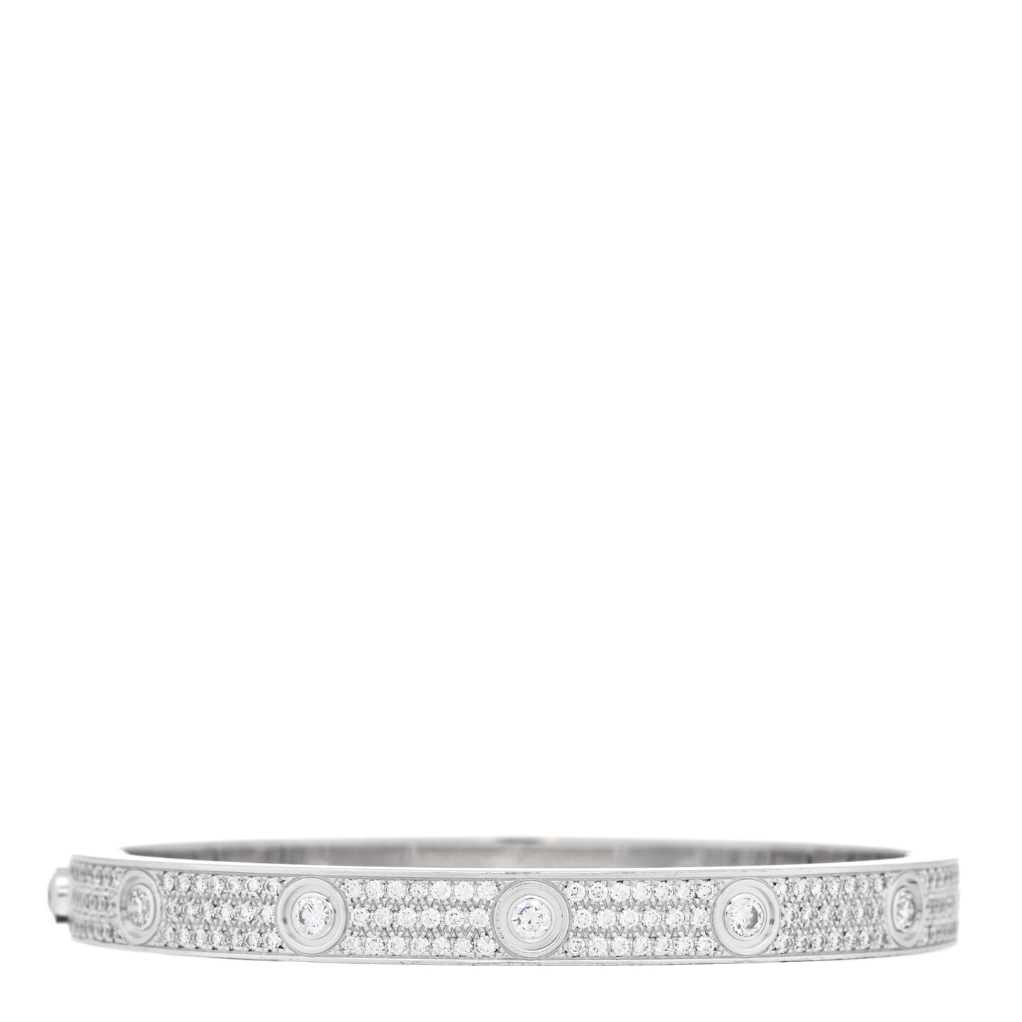 18K White Gold Diamond LOVE Full Paved Bracelet 18