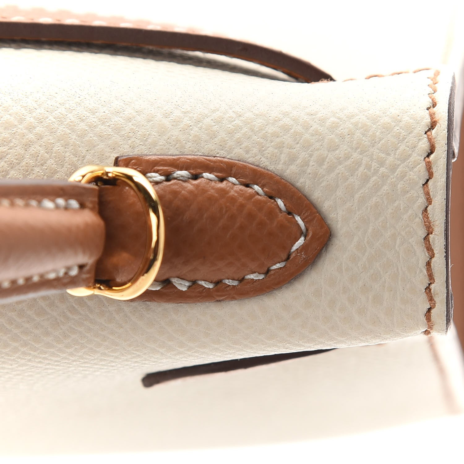 Hermes Epsom Horseshoe Mini Kelly Sellier 20 Craie Gold 9 of 33