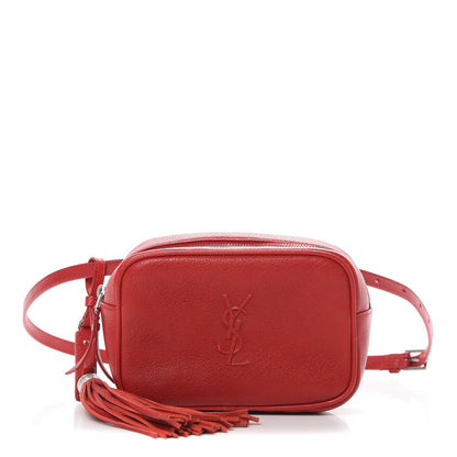 Saint Laurent Lambskin Monogram Lou Belt Bag Red 1 of 11
