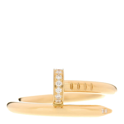 Cartier 18K Yellow Gold Diamond Juste Un Clou Ring 57 8 1 of 6