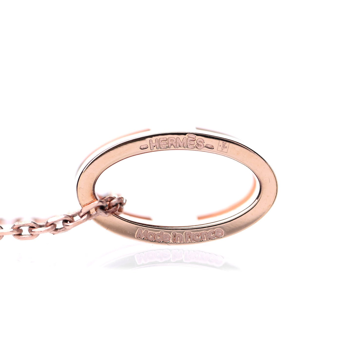 Lacquered Rose Gold Pop H Pendant Necklace White