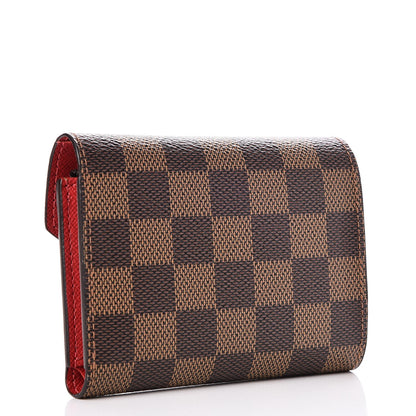 Louis Vuitton Damier Ebene Victorine Wallet Red 3 of 8