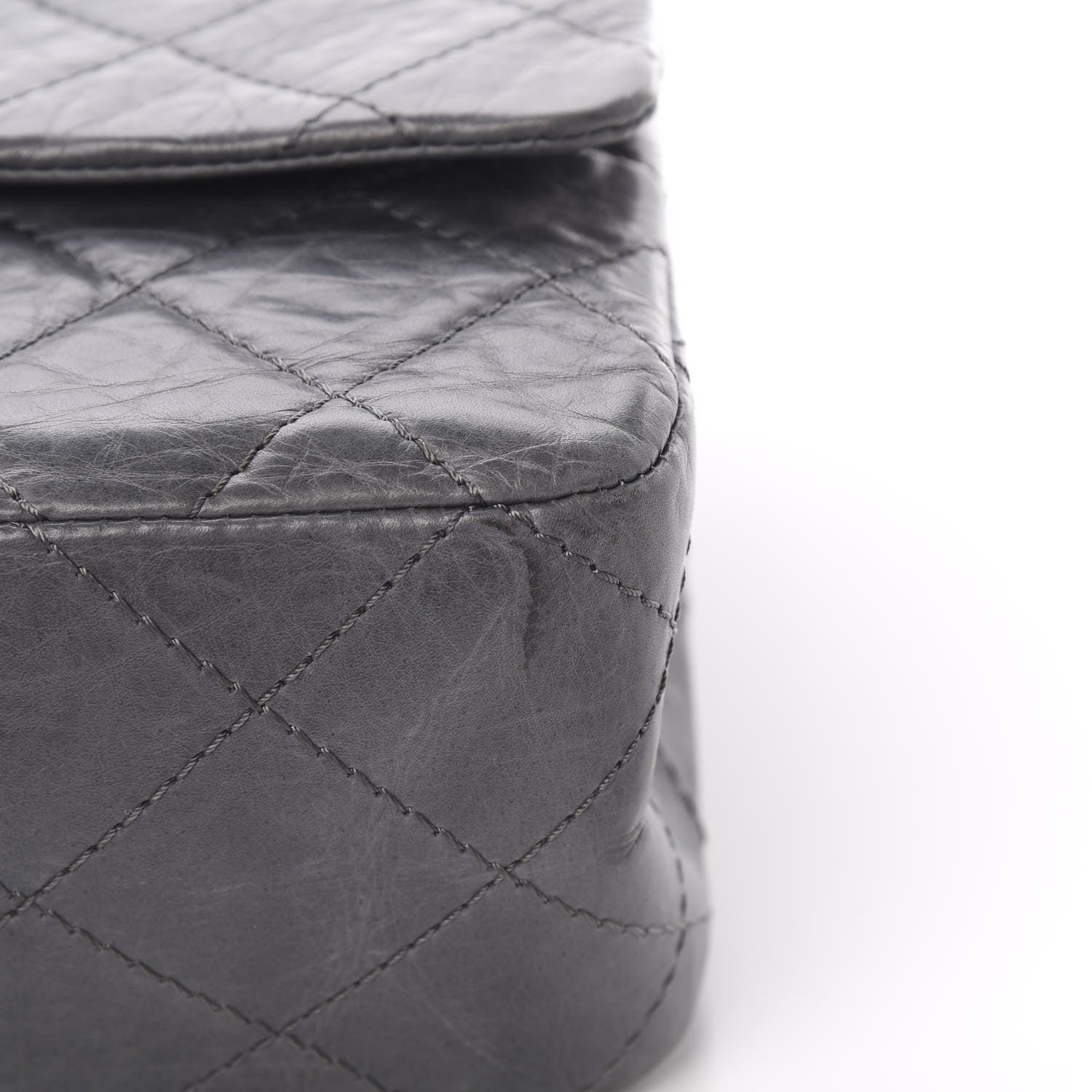 Chanel Aged Calfskin Quilted 50th Anniversary 2.55 Reissue 227 Flap Grey 12 of 17