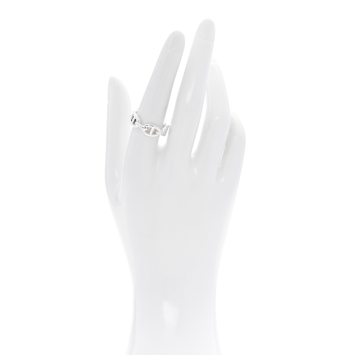 Hermes Sterling Silver PM Chaine d'Ancre Enchainee Band Ring 55 7.25 2 of 6