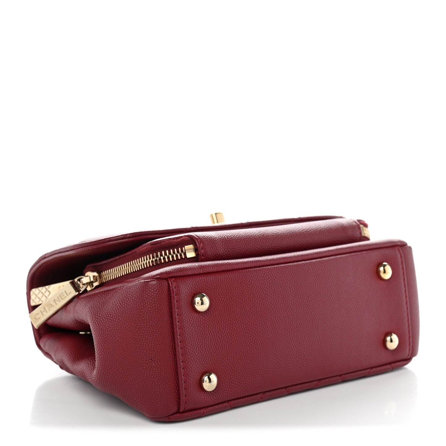 Caviar Quilted Small Business Affinity Flap Burgundy