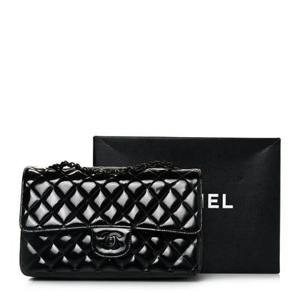 Chanel Patent Quilted Medium Double Flap So Black 13 of 13