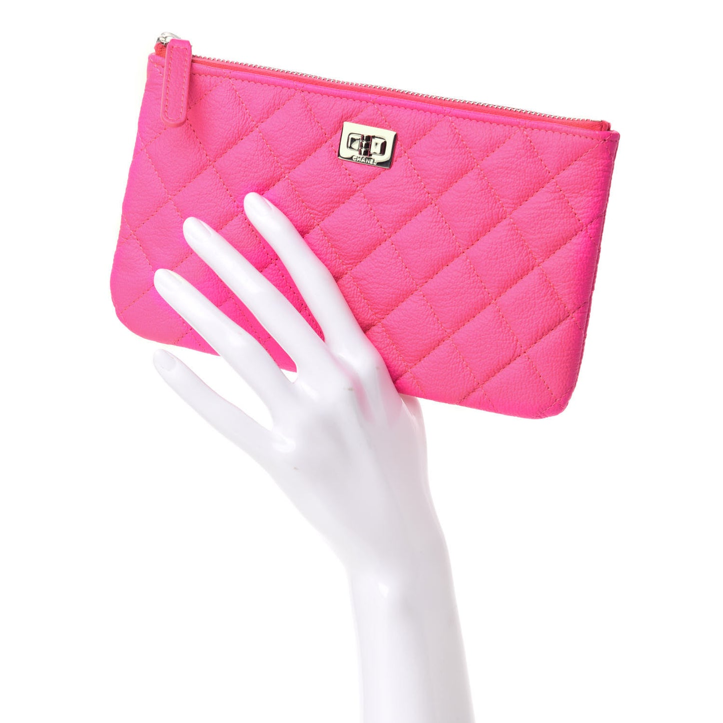 Goatskin Quilted Medium Reissue Cosmetic Case Pink