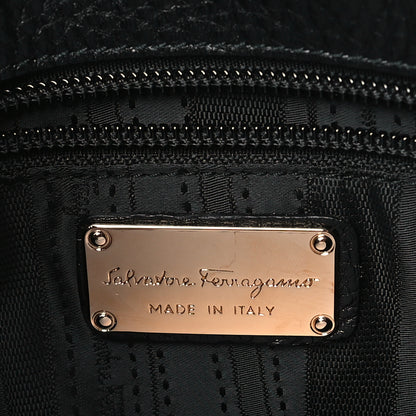 Salvatore Ferragamo Grained Calfskin Gancio Shoulder Bag Black 6 of 8