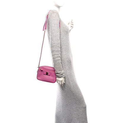 Salvatore Ferragamo Saffiano Lydia Bow Camera Bag Pink 2 of 10