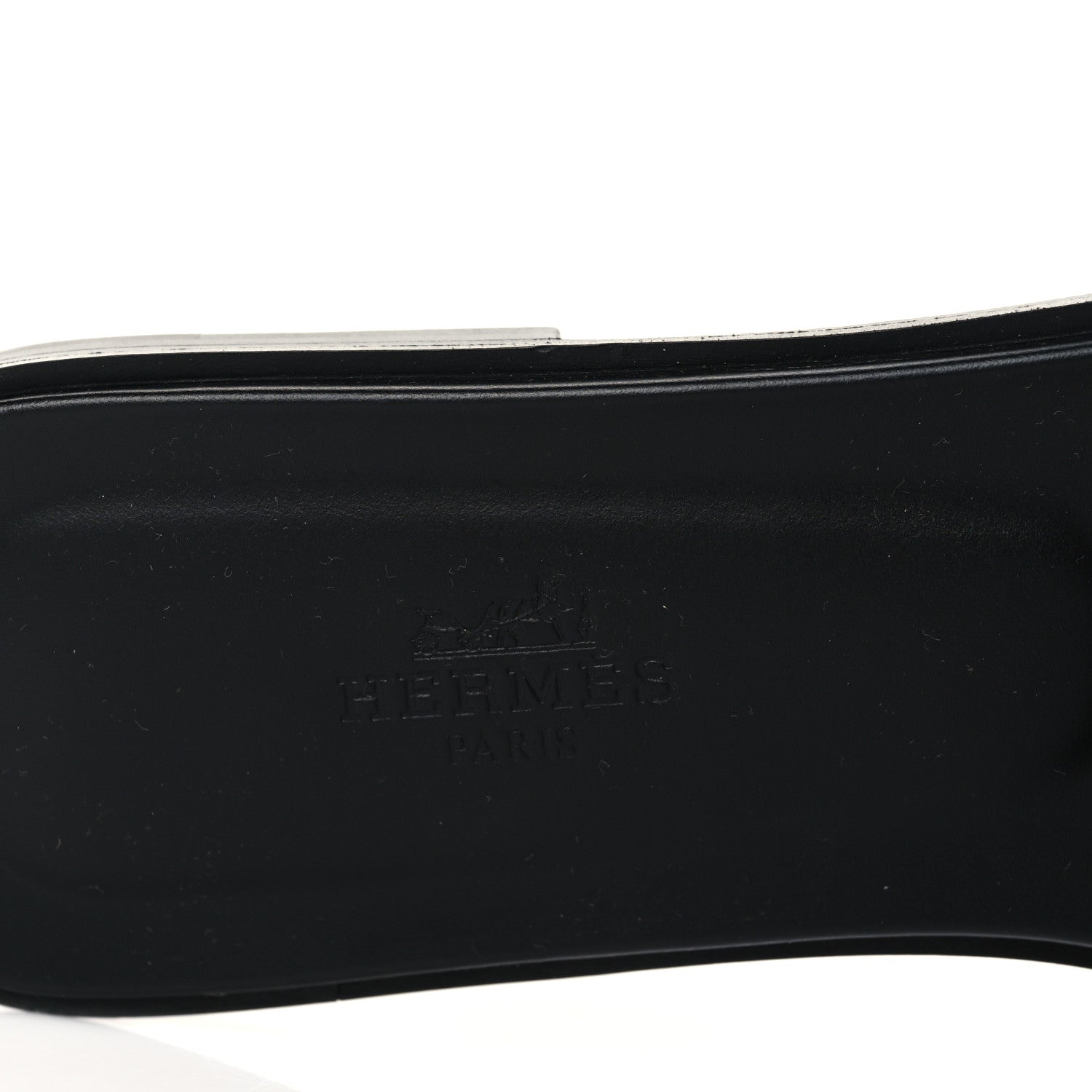 Hermes Box Calfskin Oran Sandals 37.5 Black 8 of 9