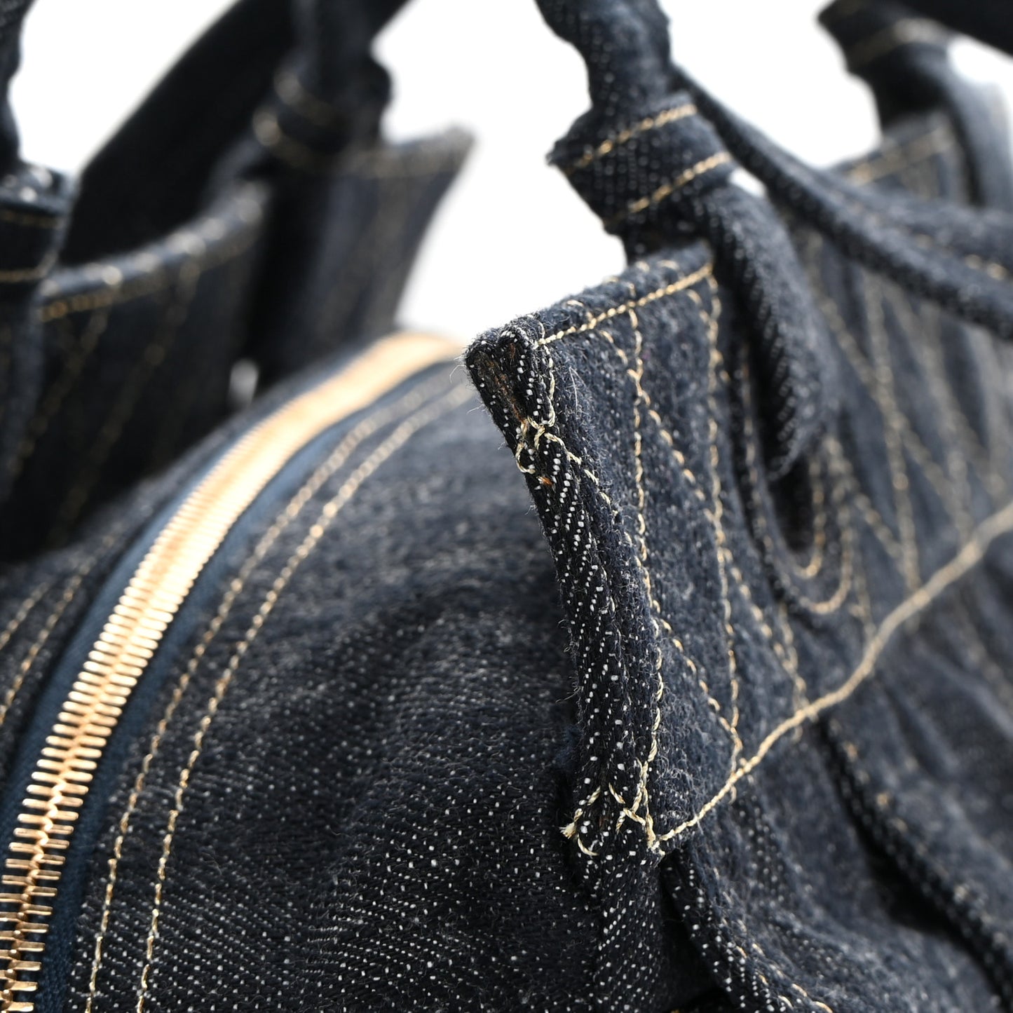 Denim CC Double Pocket Shoulder Bag
