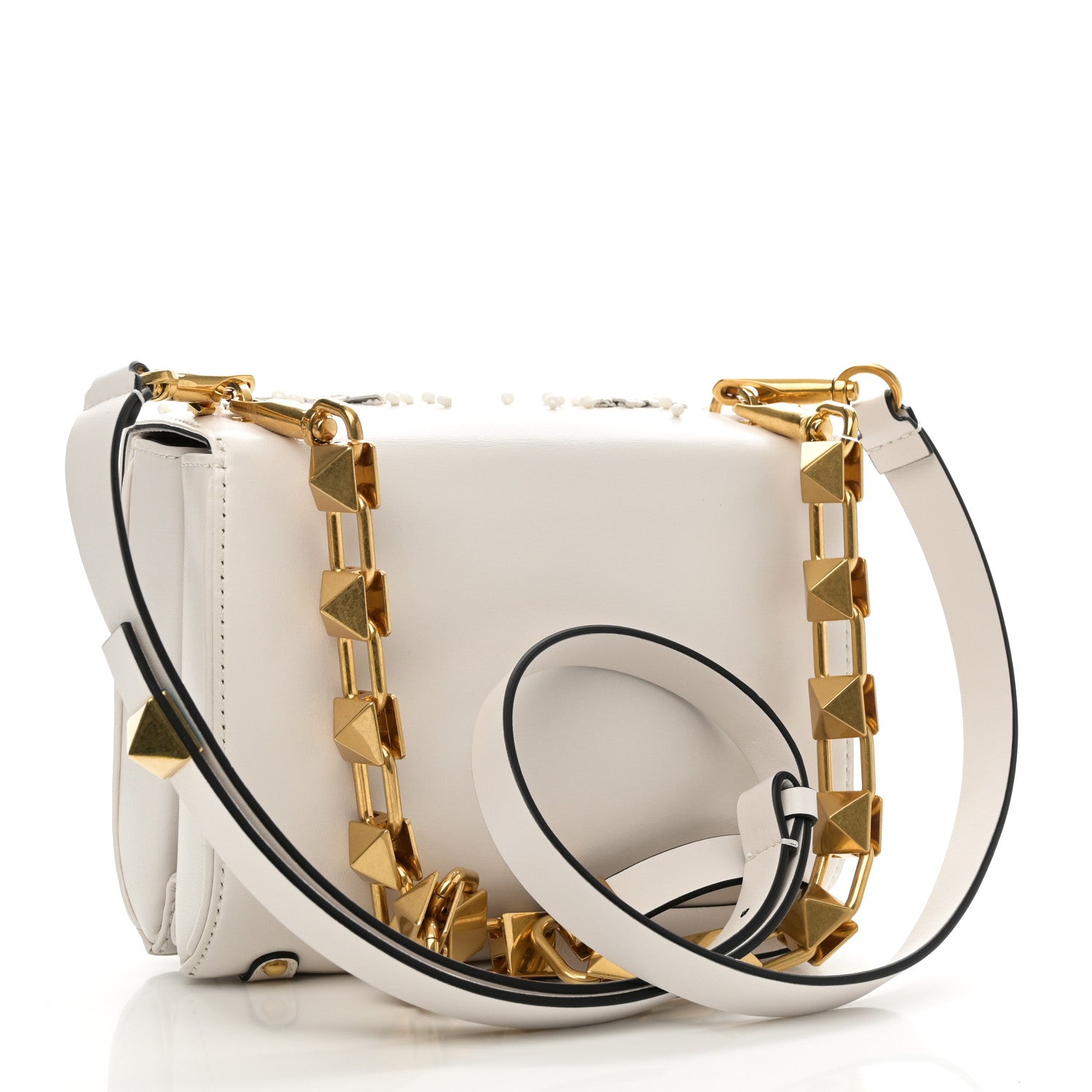 Valentino Garavani Nappa Floral Applique Vlogo Shoulder Bag White 3 of 9