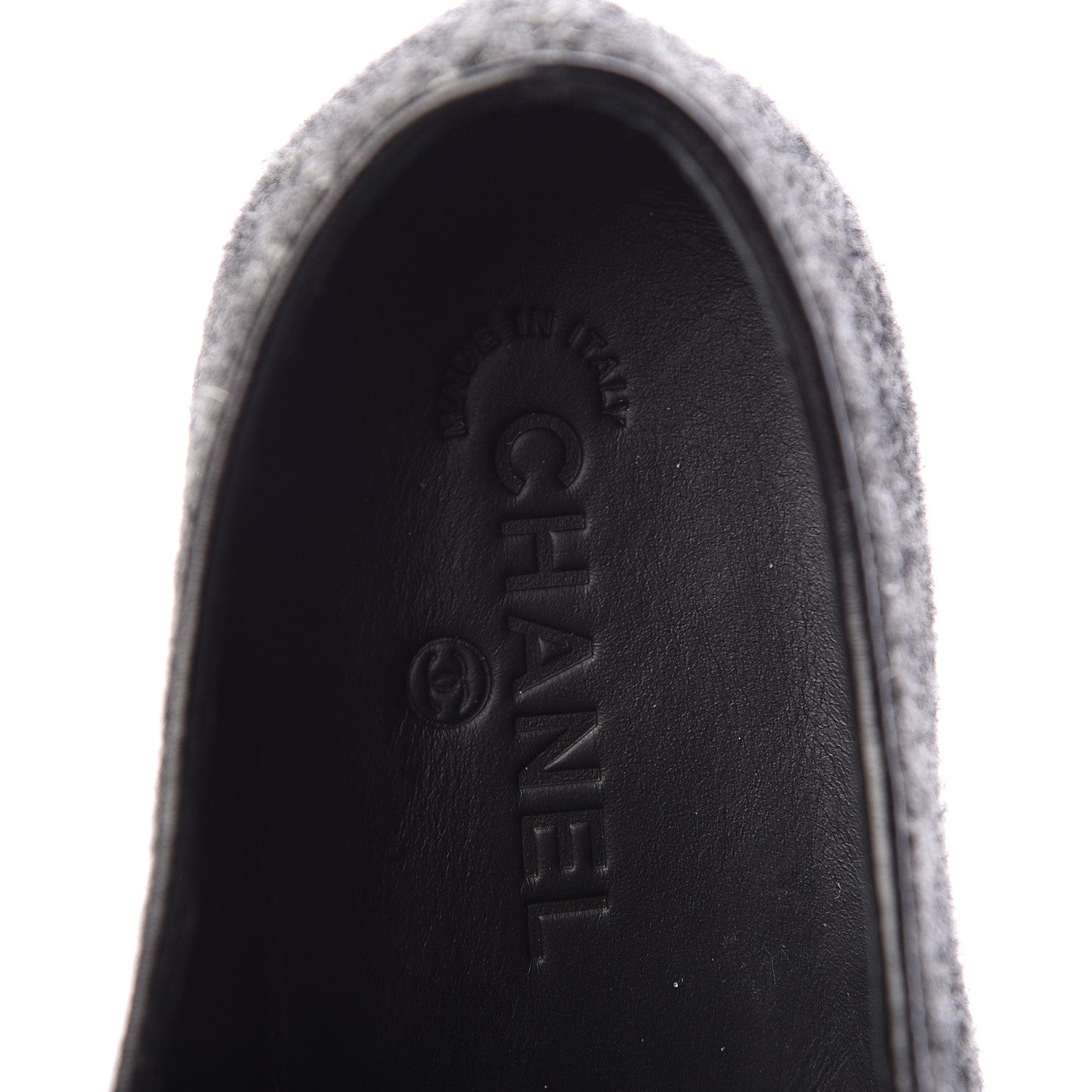 Chanel Fabric Calfskin Low Top Sneakers 39 Dark Grey 6 of 9