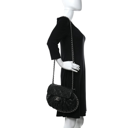Chanel Washed Lambskin Quilted Chain Around Messenger Black 2 of 10