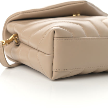 Saint Laurent Calfskin Y Quilted Monogram Toy Loulou Crossbody Bag Dark Beige 9 of 11