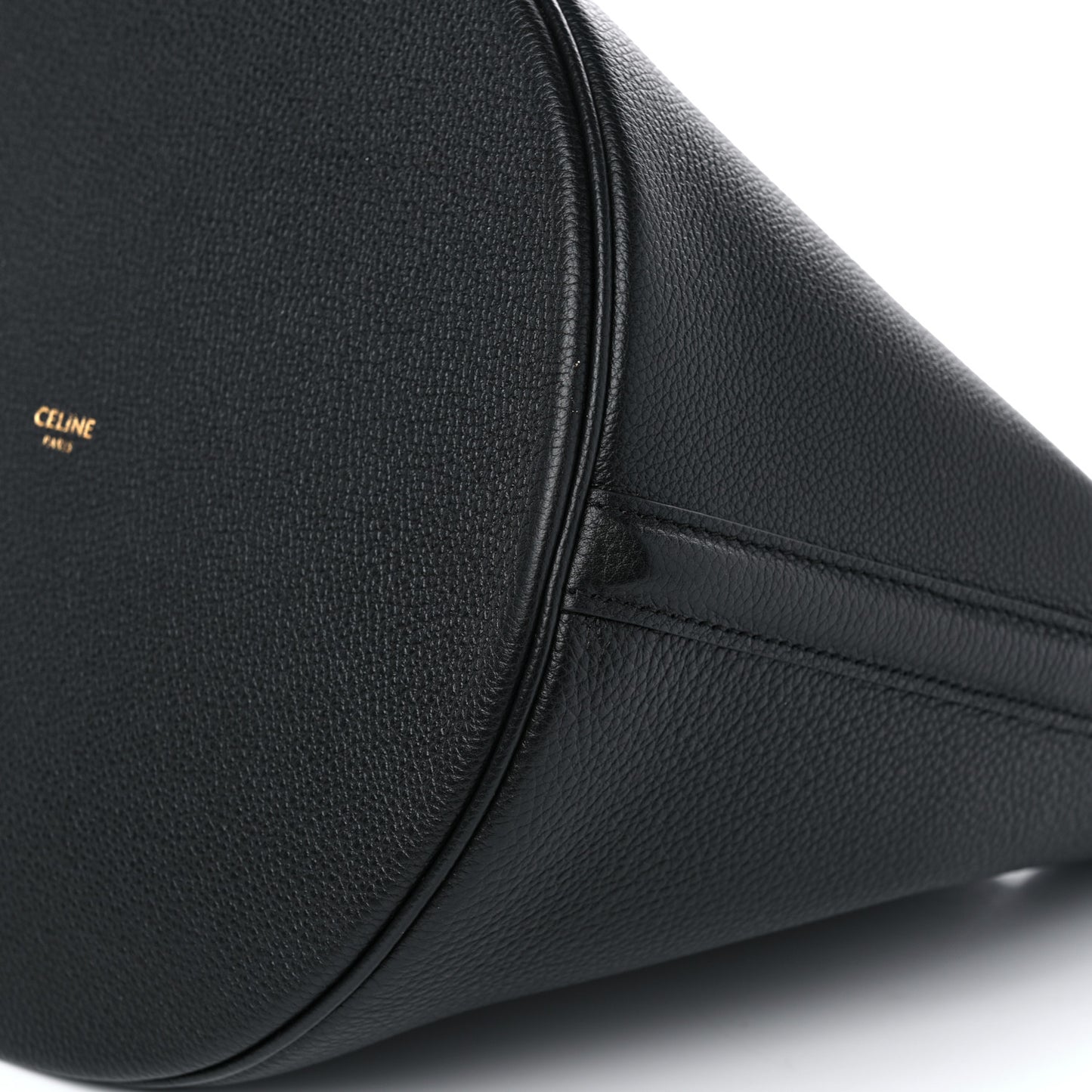 Supple Grained Calfskin Bucket 16 Bag Black