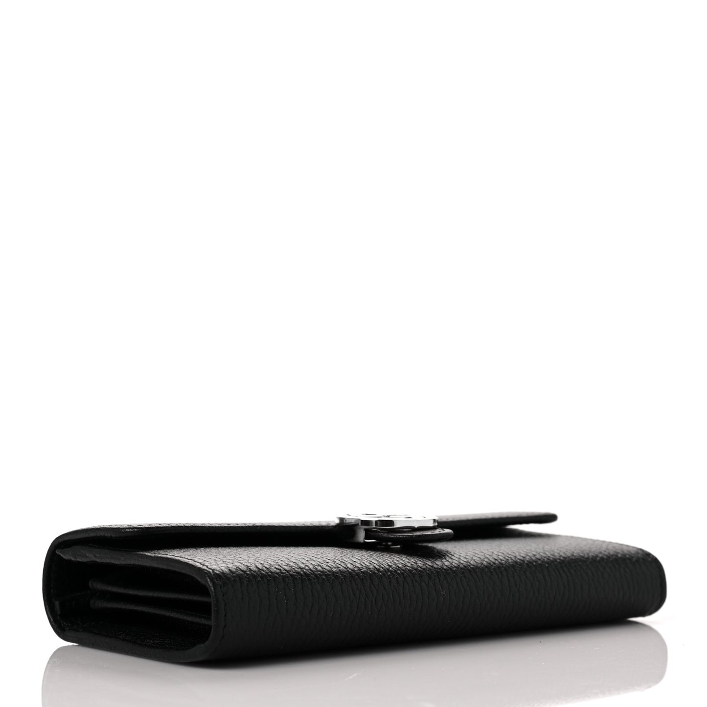 Dollar Calfskin Interlocking G Continental Wallet Black