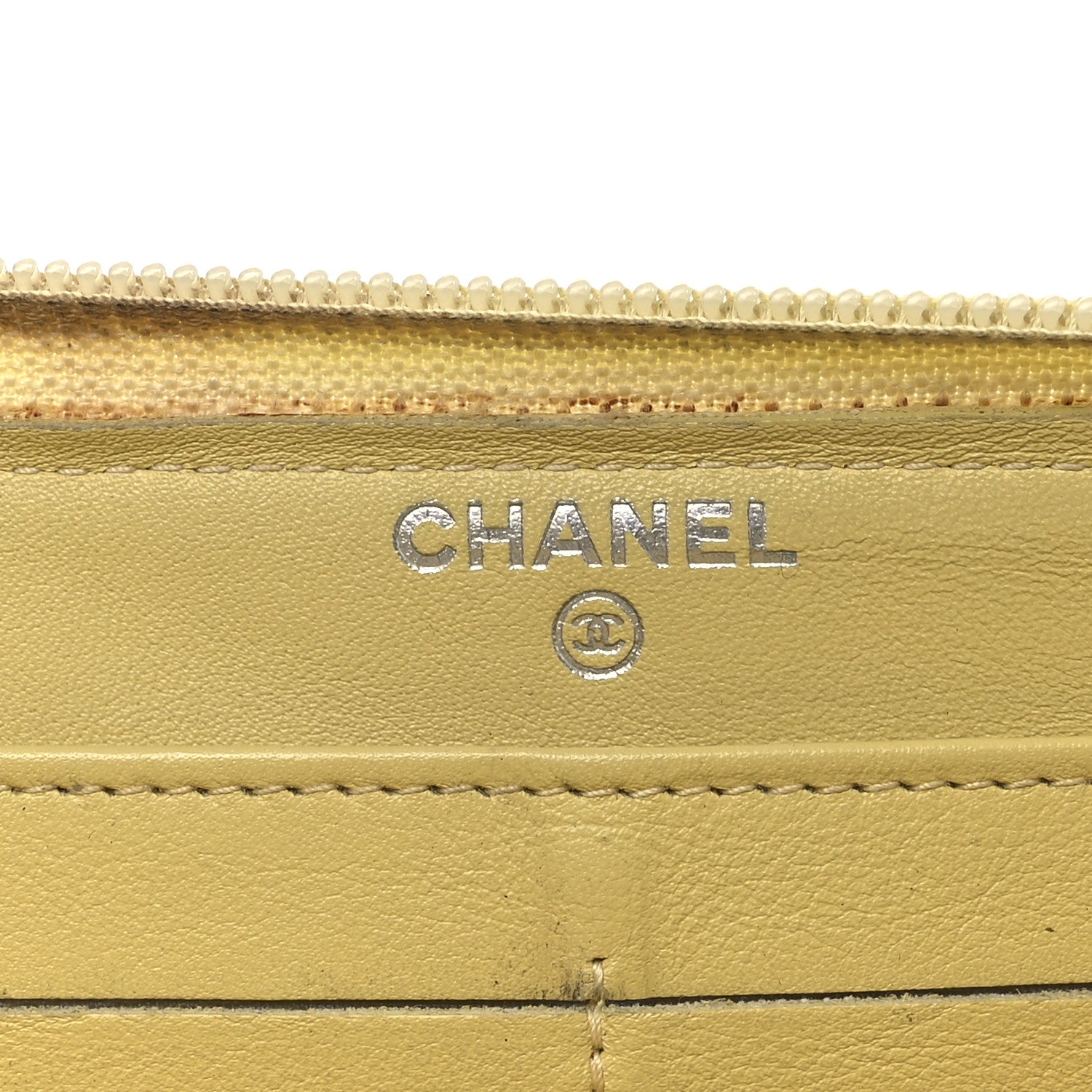 Chanel Patent Large Gusset CC Zip Wallet Yellow 6 of 13