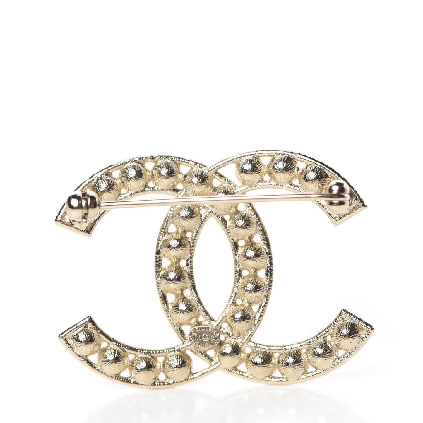 Crystal CC Brooch Light Gold