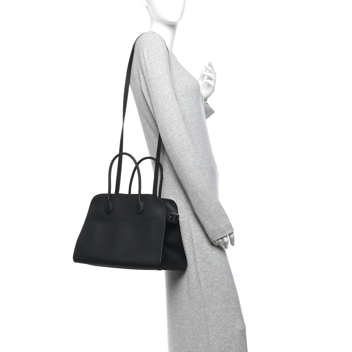 The Row Matte Grained Calfskin Soft Margaux 12 Black 2 of 9